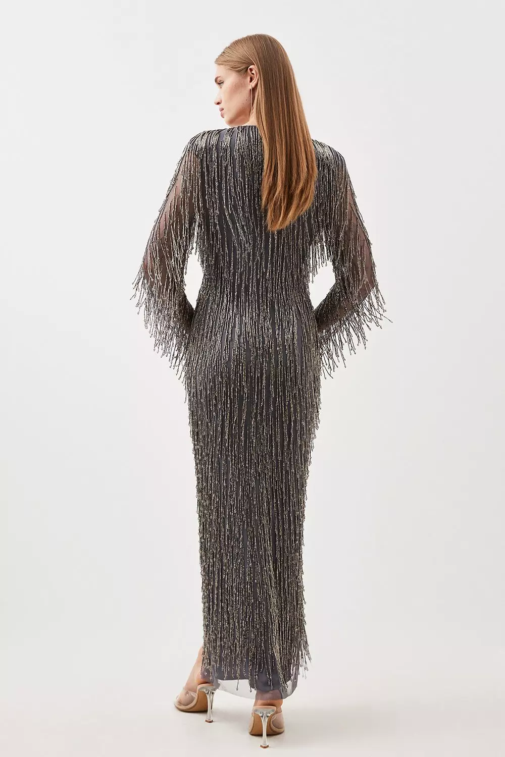 Fringe dress 2024 with sleeves